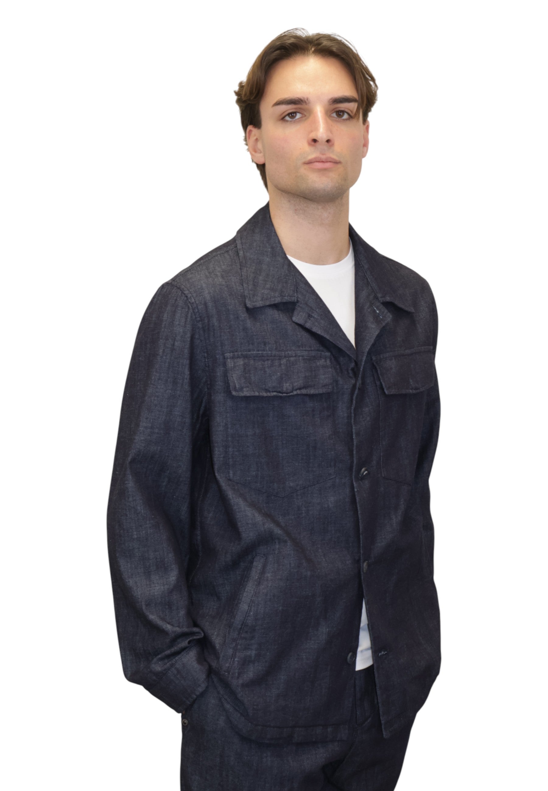 OVERSHIRT Blu White Sand