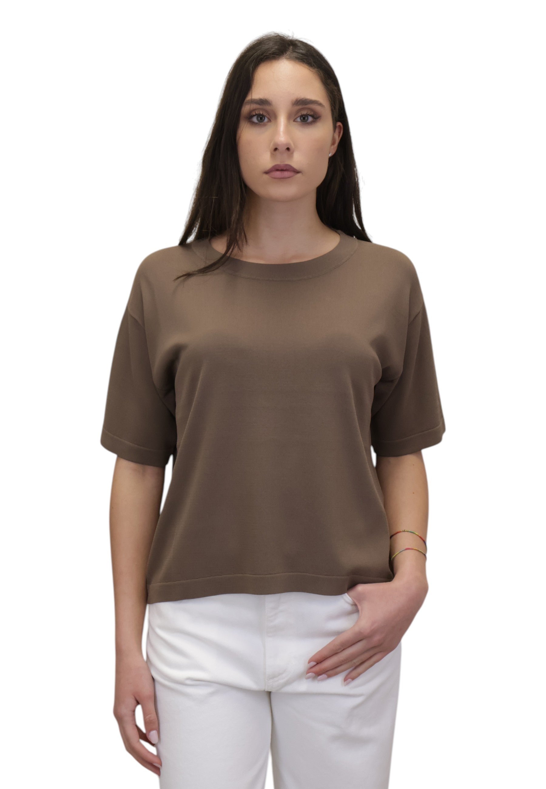 MAGLIE A GIROCOLLO Marrone Mm 2