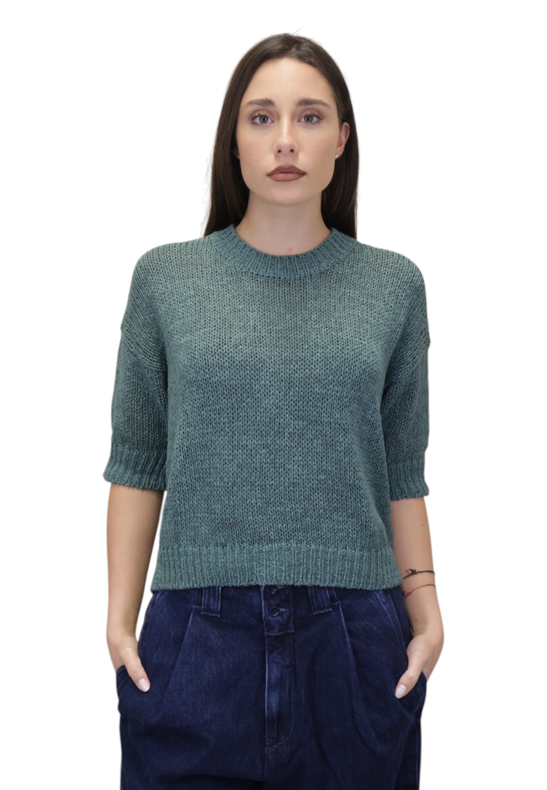 GIROCOLLO MANICA CORTA Verde Roberto Collina