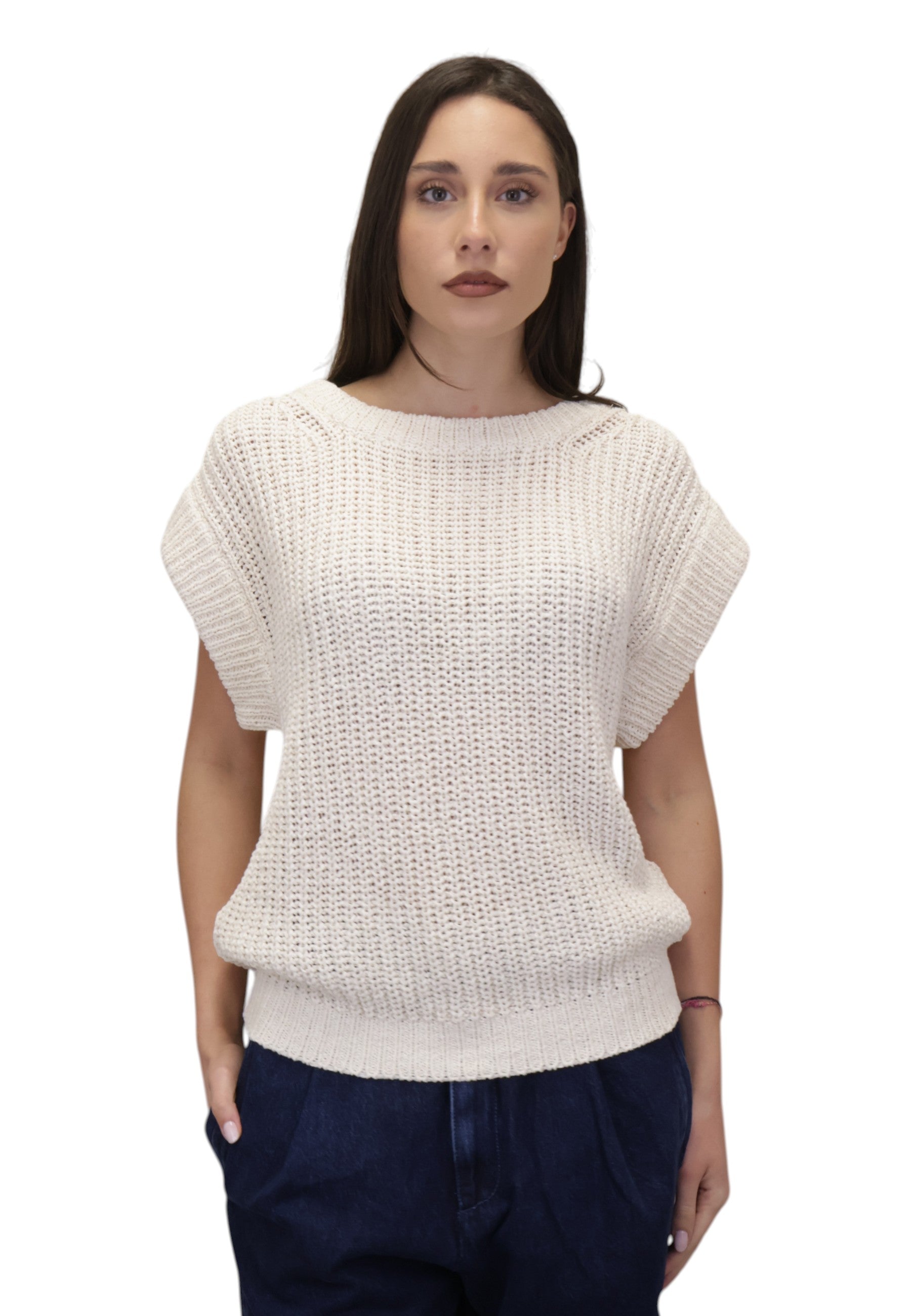 GIROCOLLO MANICA CORTA Panna Roberto Collina