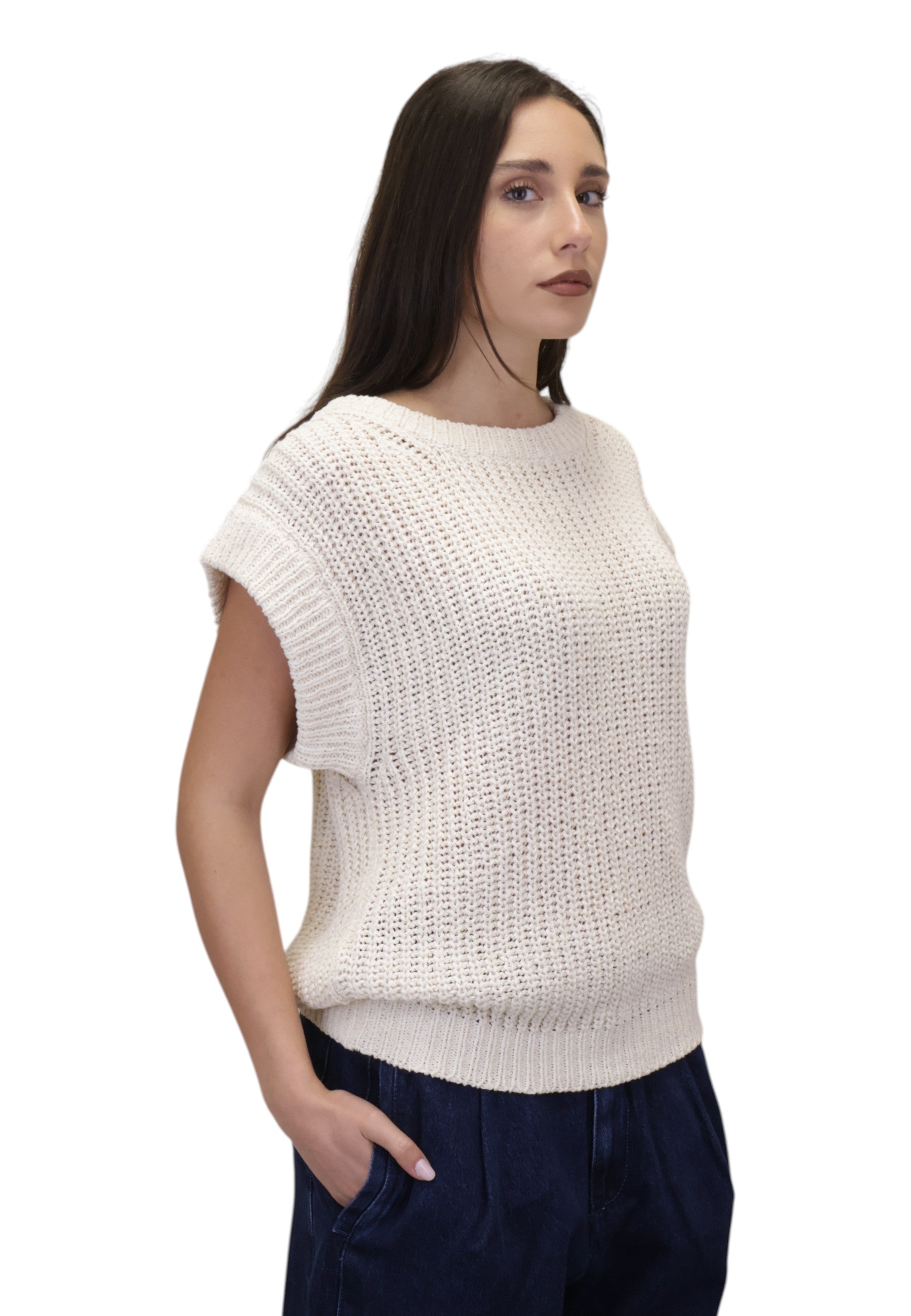 GIROCOLLO MANICA CORTA Panna Roberto Collina