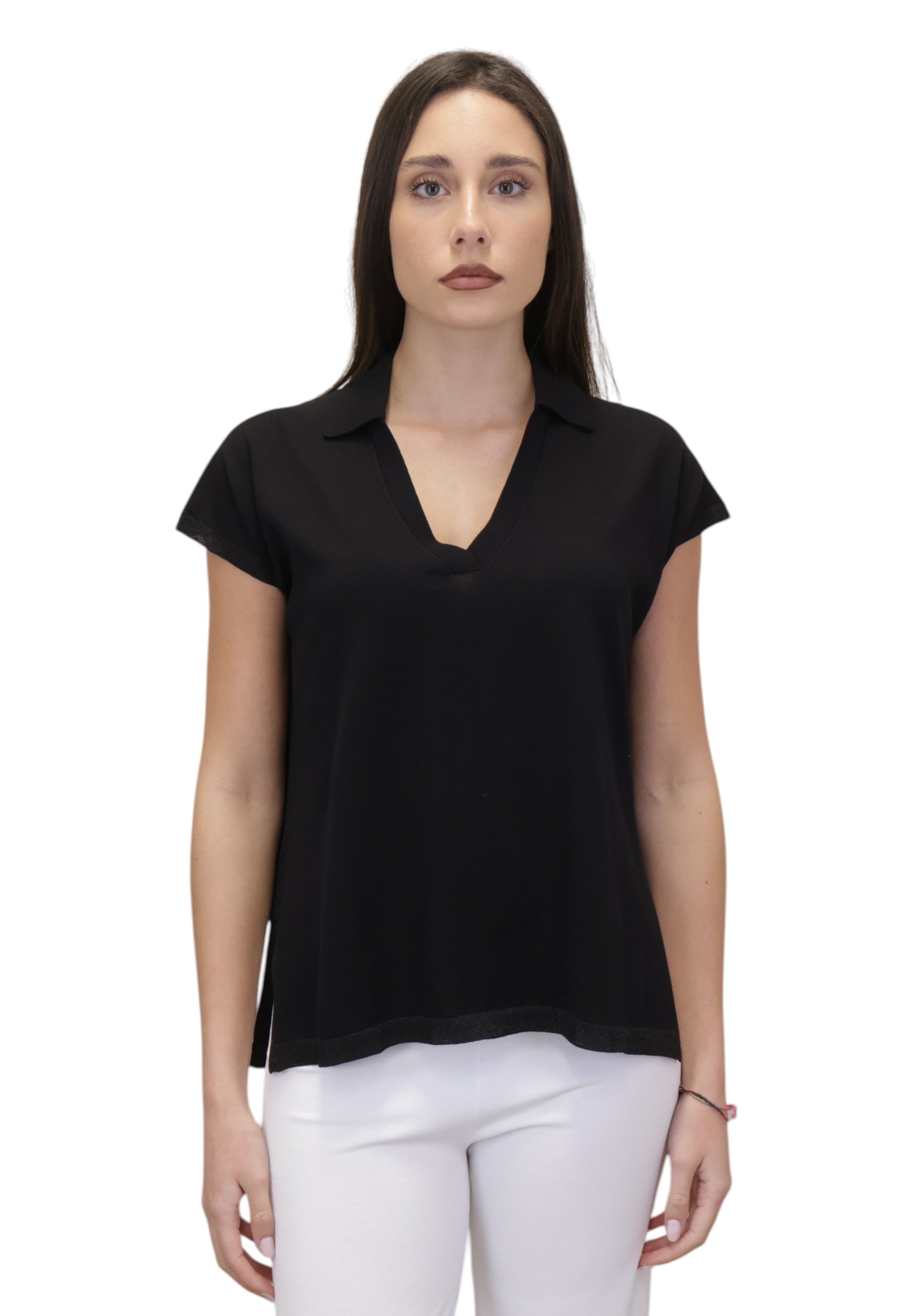 POLO A MANICA CORTA Nero Gran Sasso