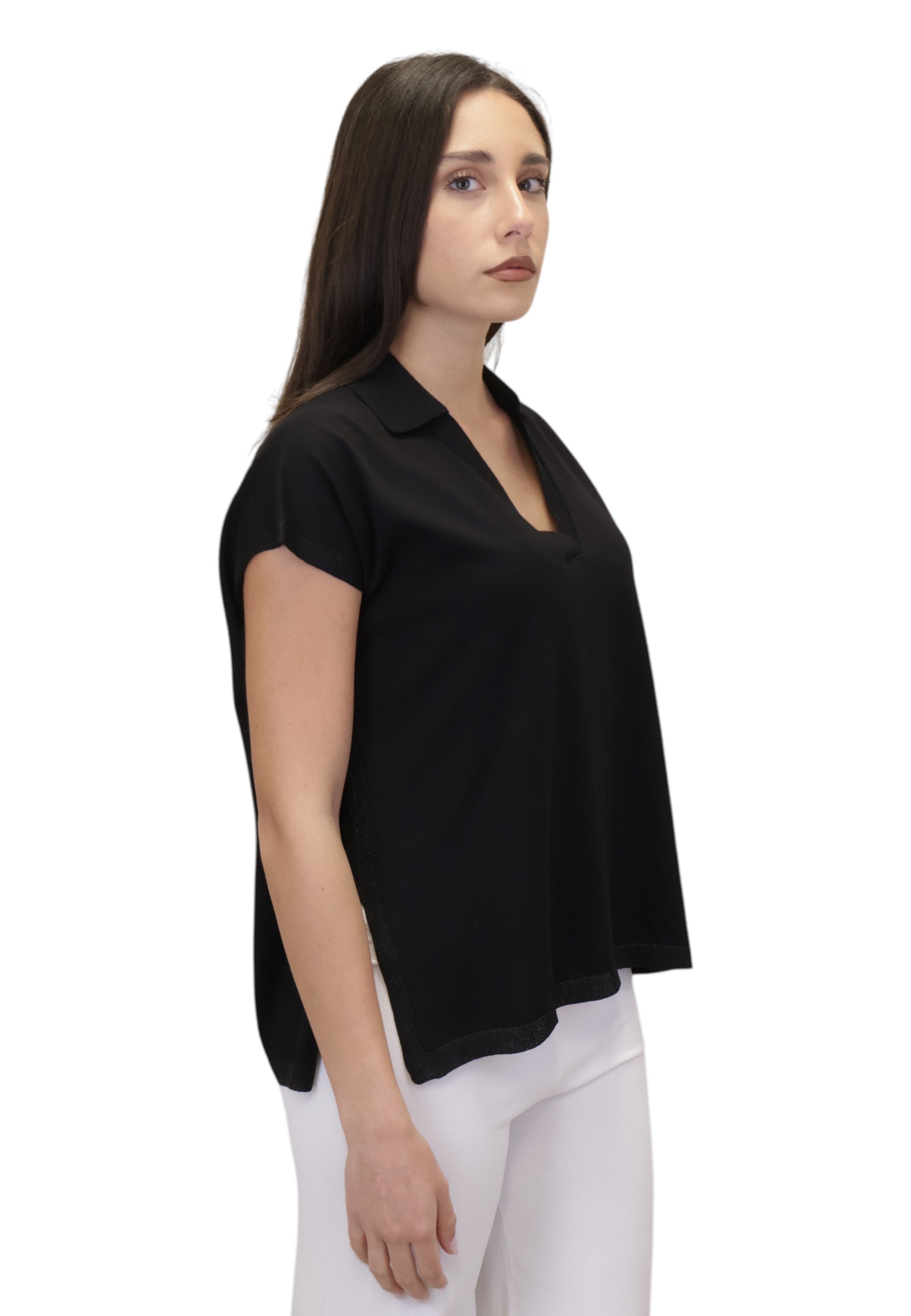 POLO A MANICA CORTA Nero Gran Sasso