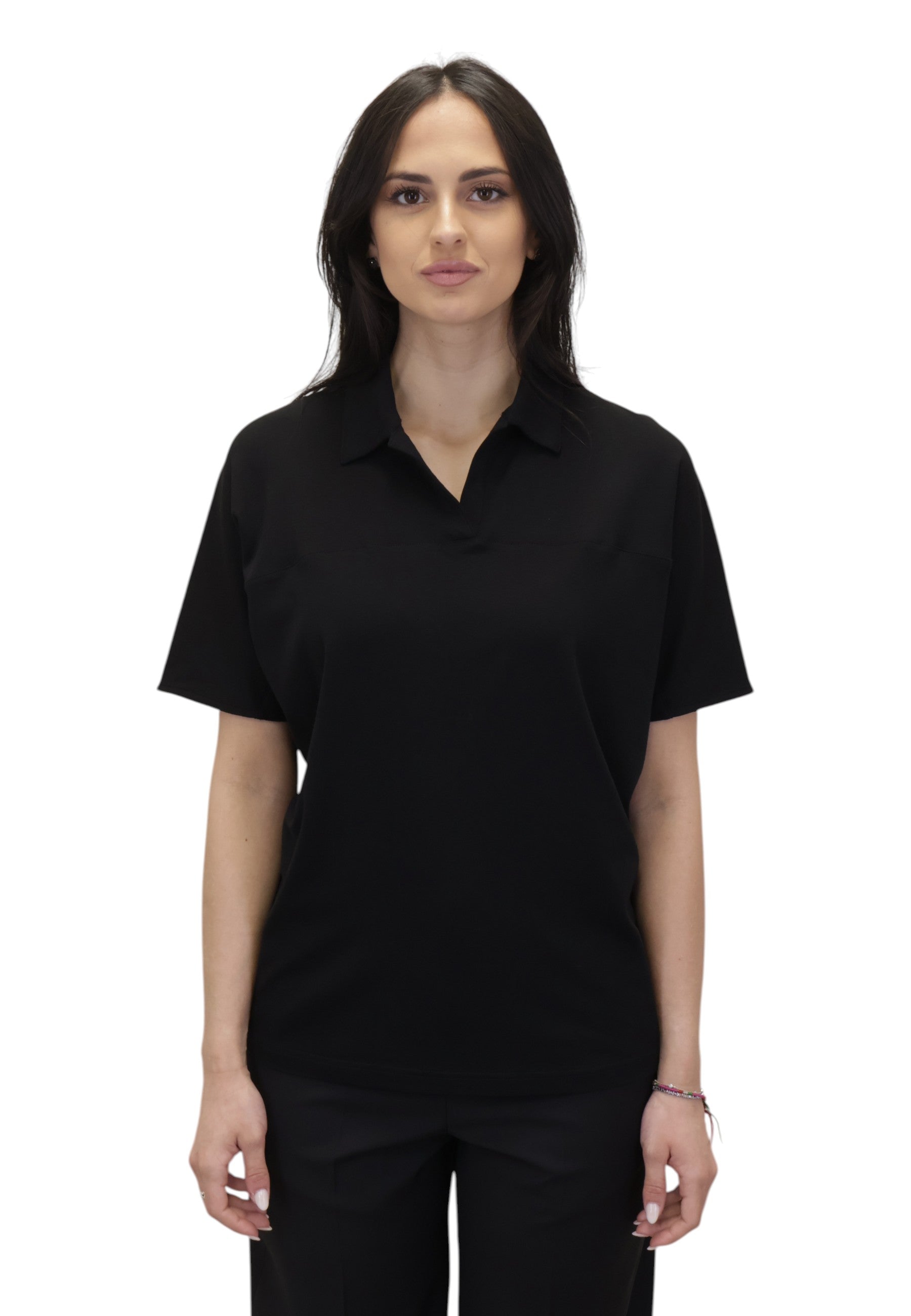 POLO A MANICA CORTA Nero Gran Sasso