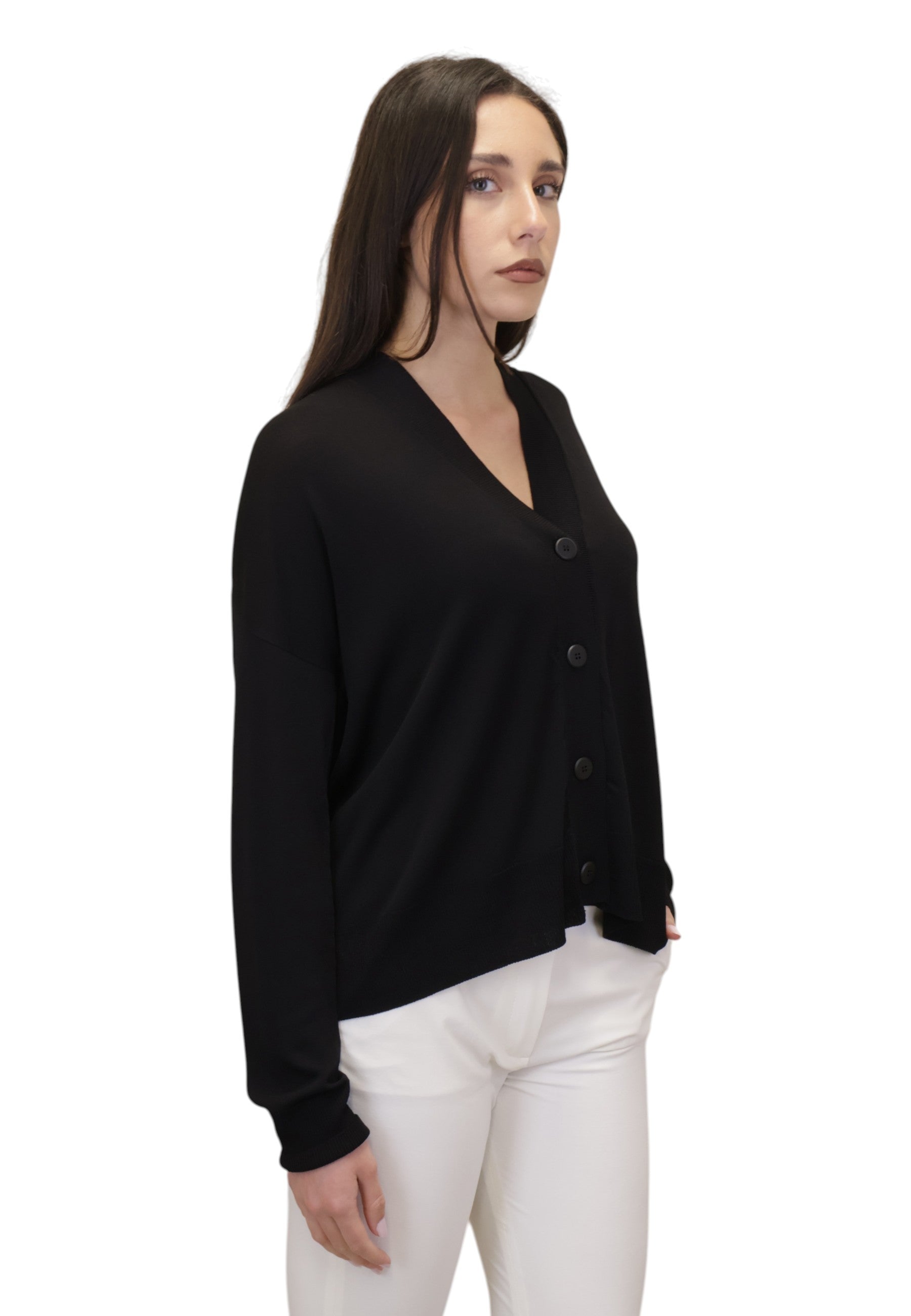 MAGLIE A V Nero Solotre