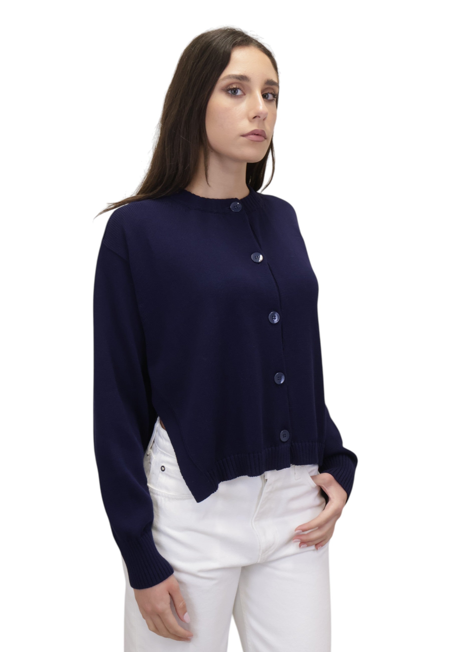 GIROCOLLO MANICA LUNGA Blu Solotre