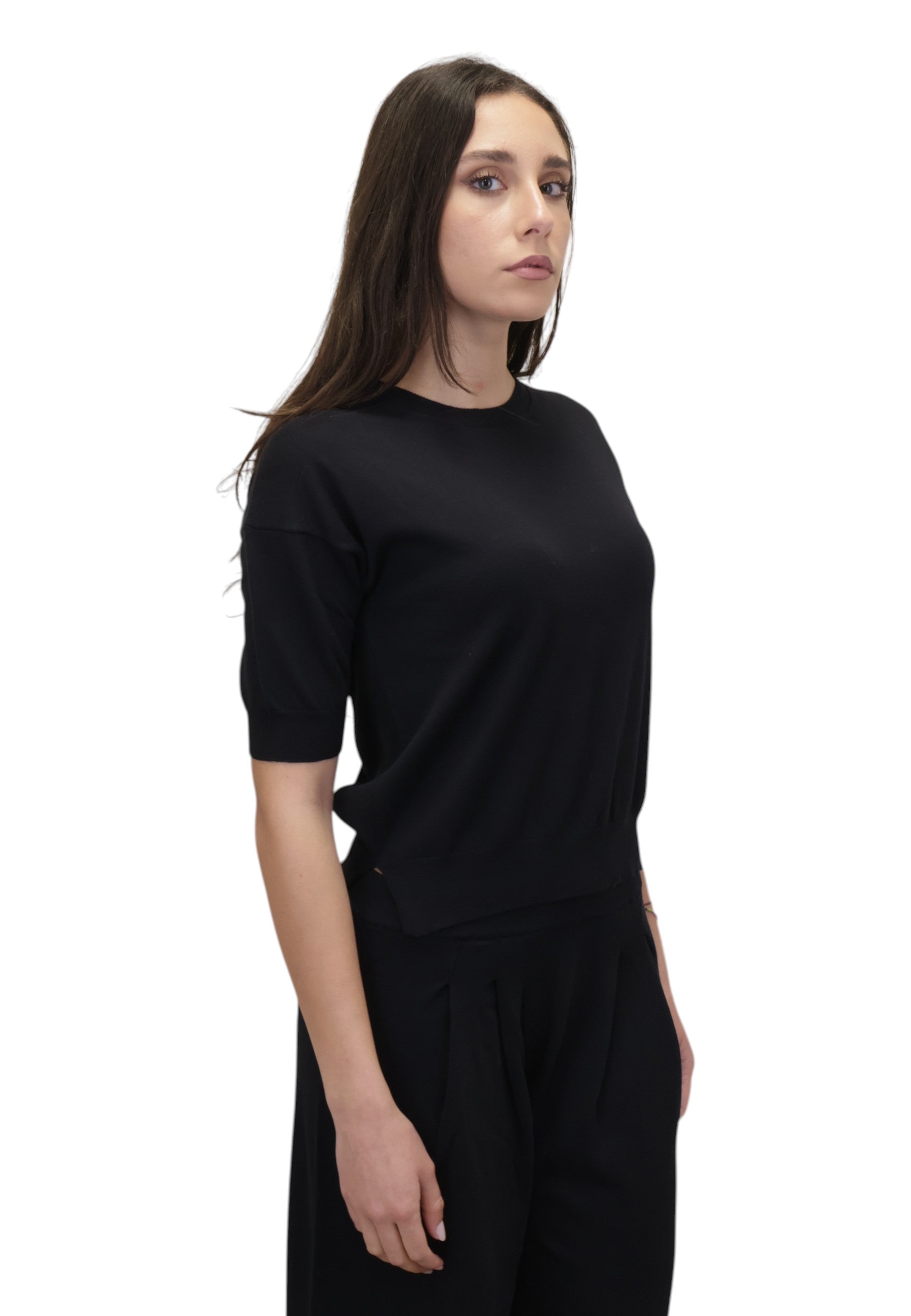 GIROCOLLO MANICA CORTA Nero Hekla & Co