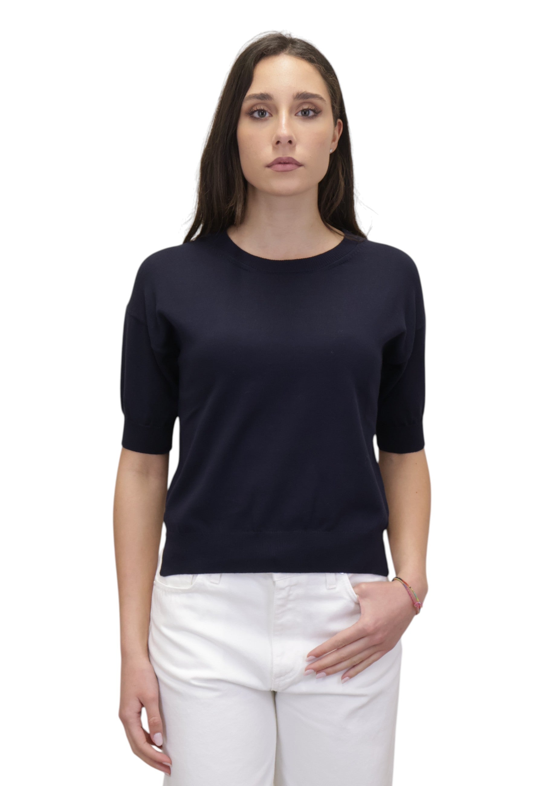 GIROCOLLO MANICA CORTA Bleu___ Hekla & Co