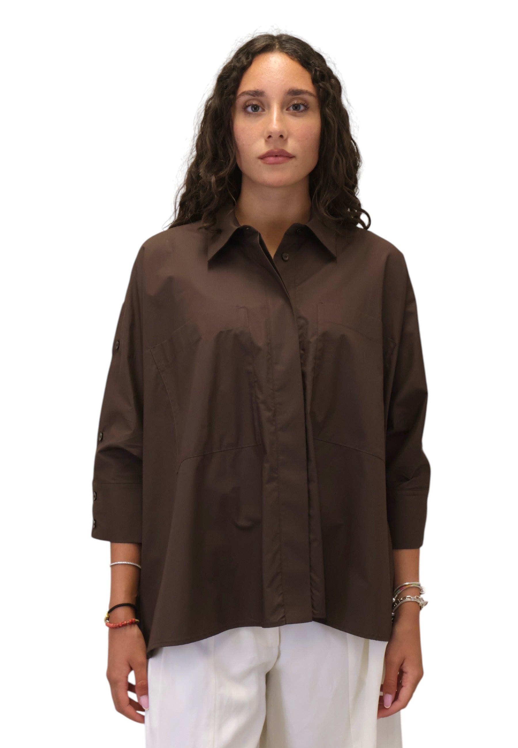 CAMICIE MANICA CORTA Marrone Meimei J