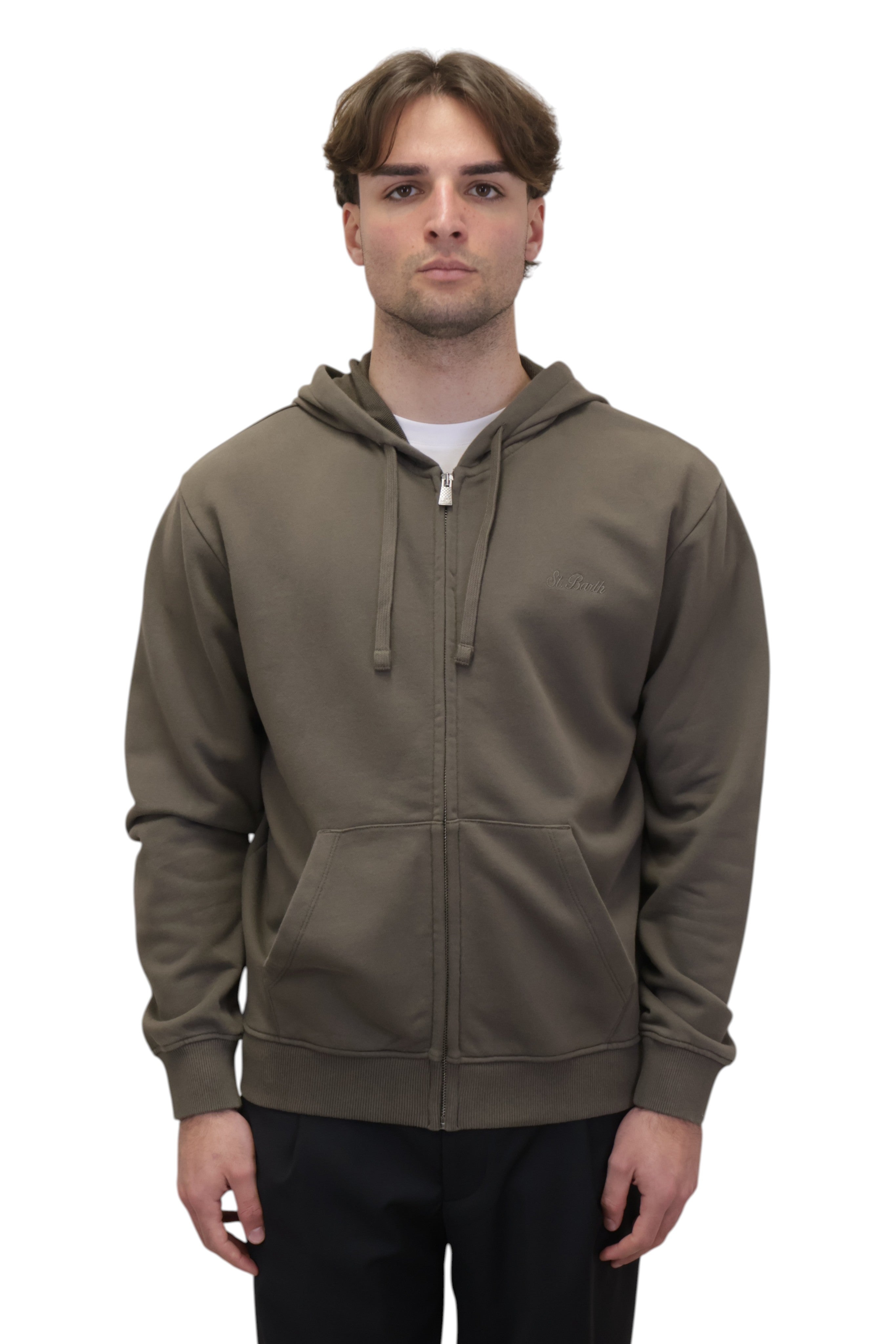 FELPE CON ZIP Verde Mc2 Saint Barth