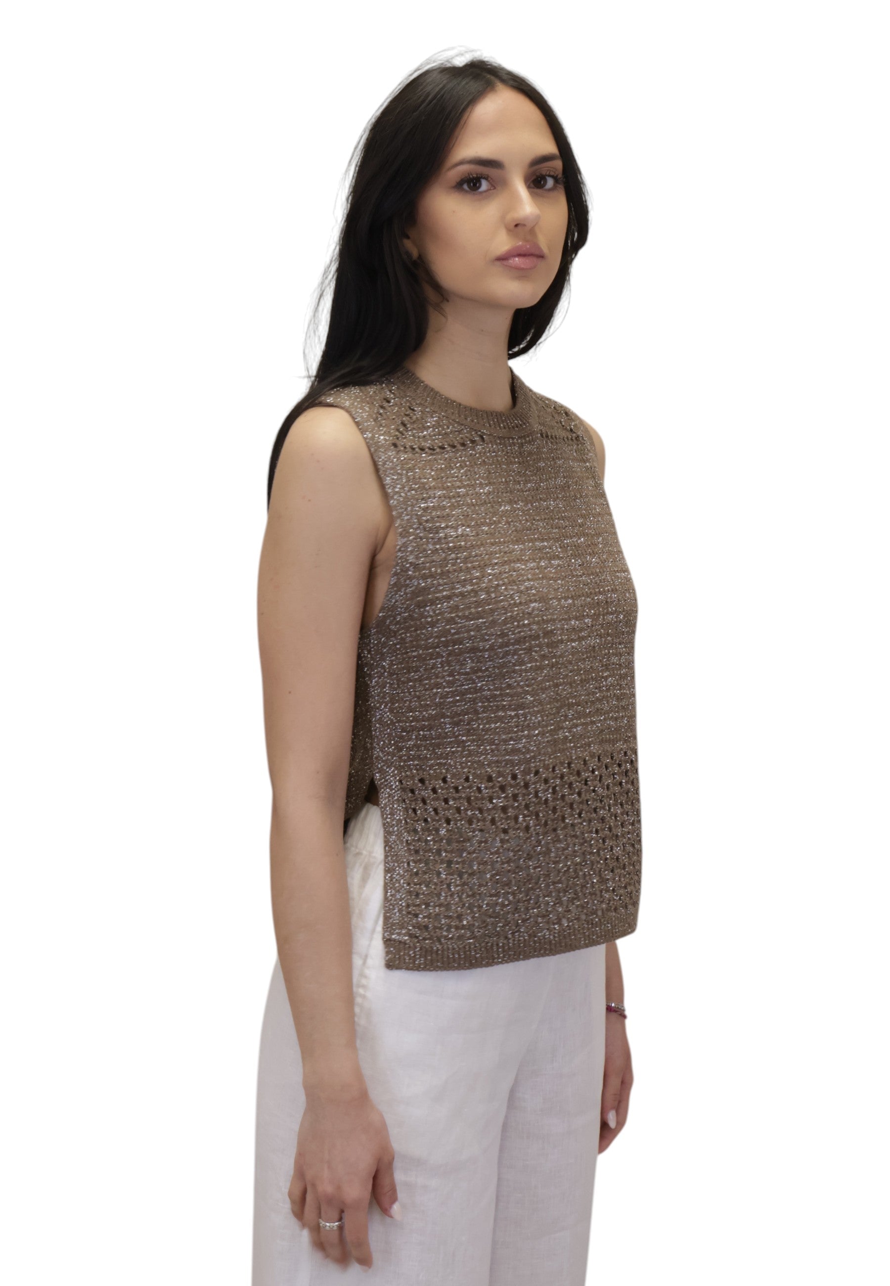 MAGLIE A GIROCOLLO Marrone Mc2 Saint Barth