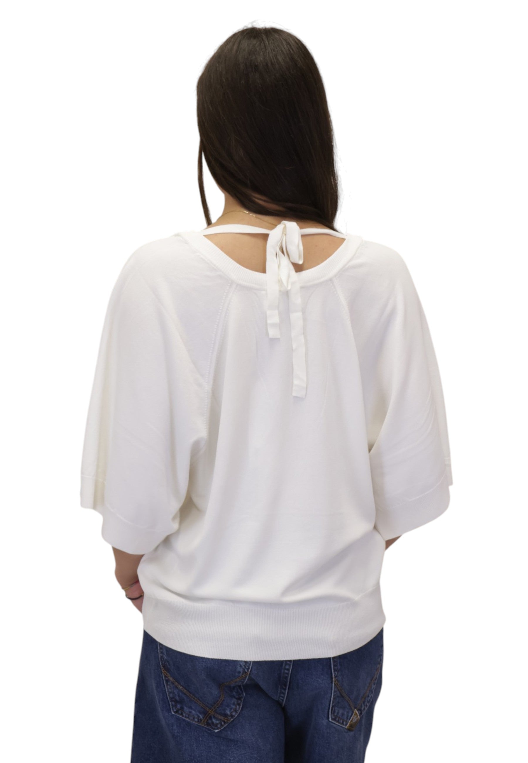 MAGLIE A V Bianco Solotre