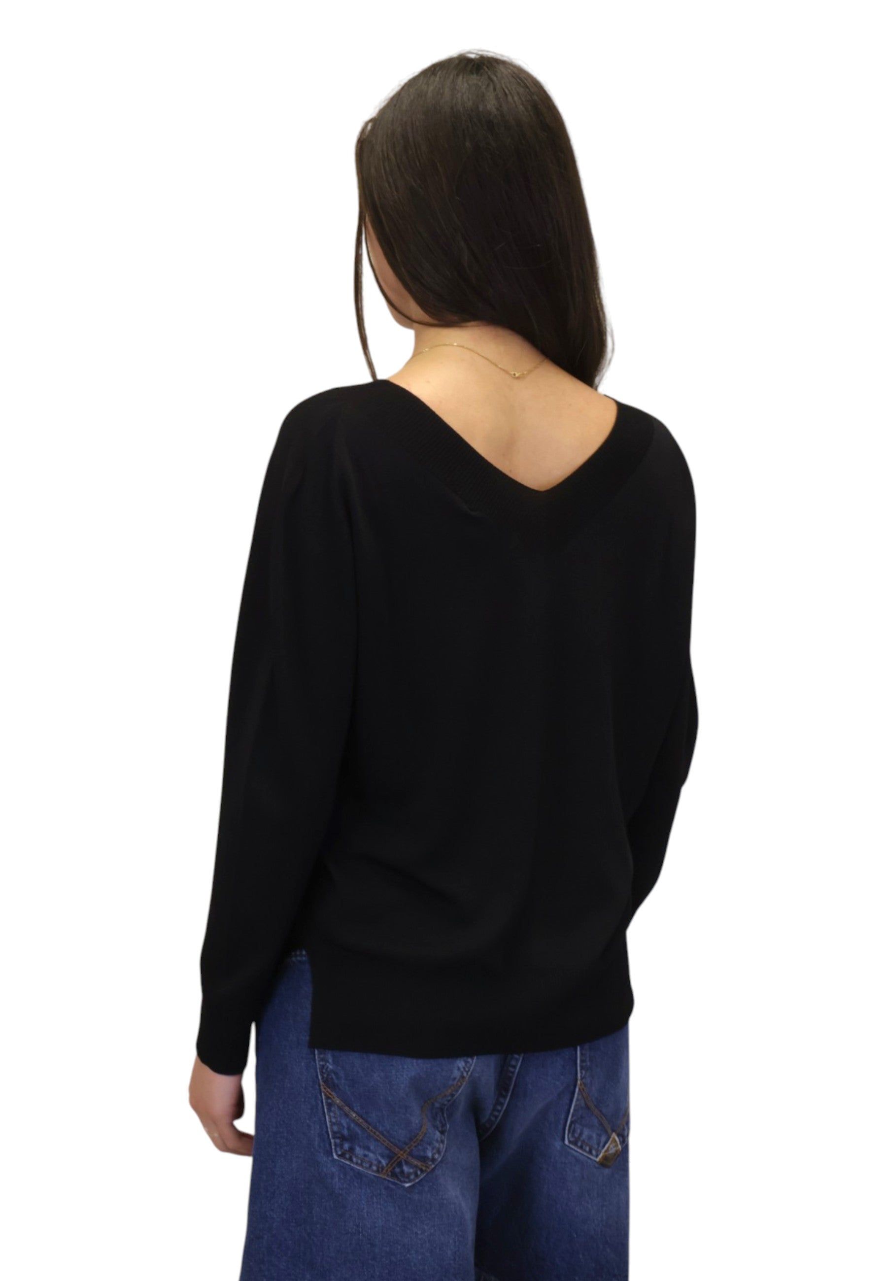 MAGLIE A V Nero Solotre