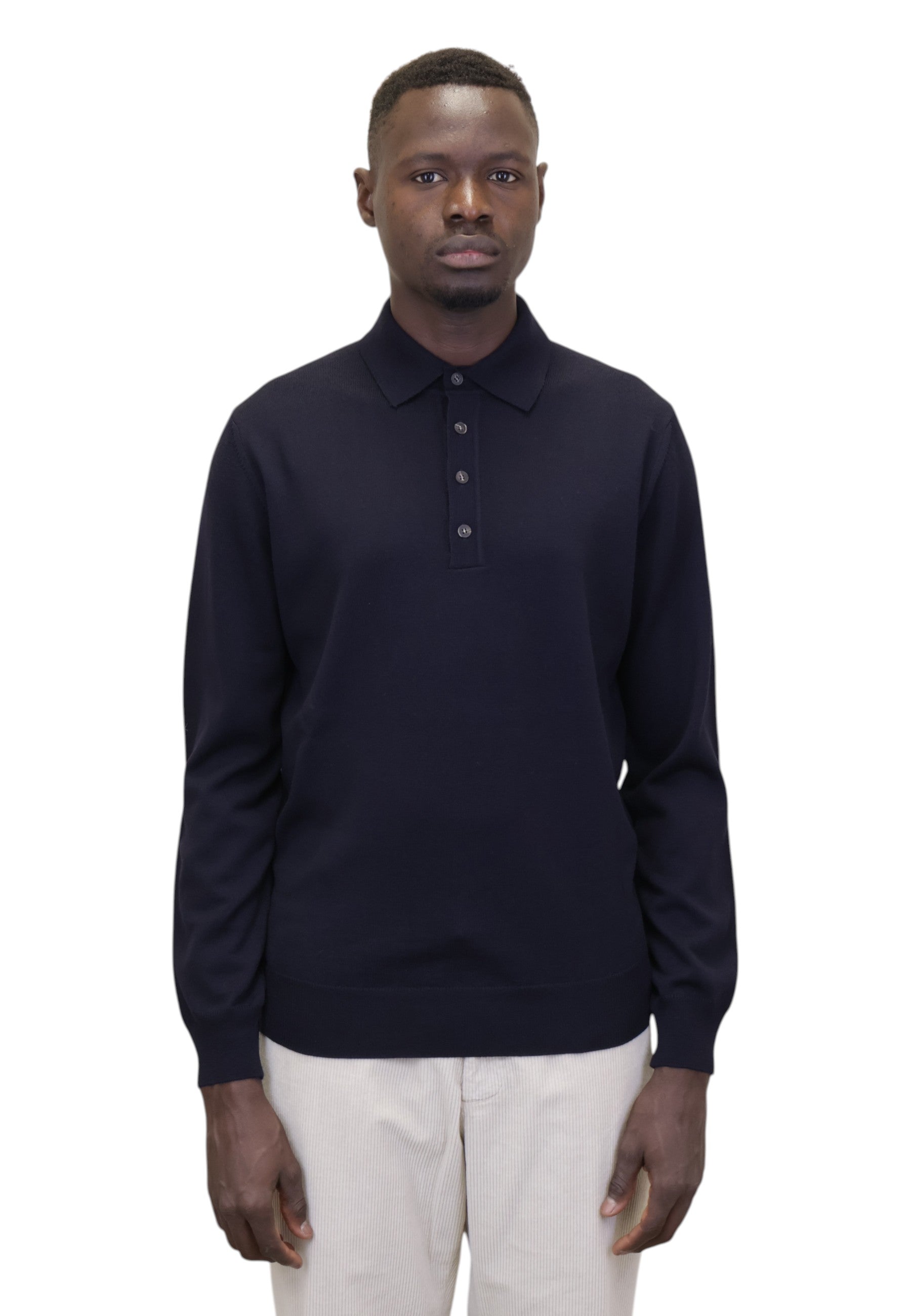 POLO A MANICA LUNGA Blu Kangra