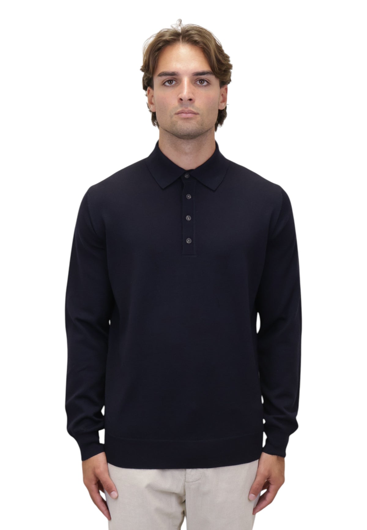 POLO A MANICA LUNGA Blu Kangra