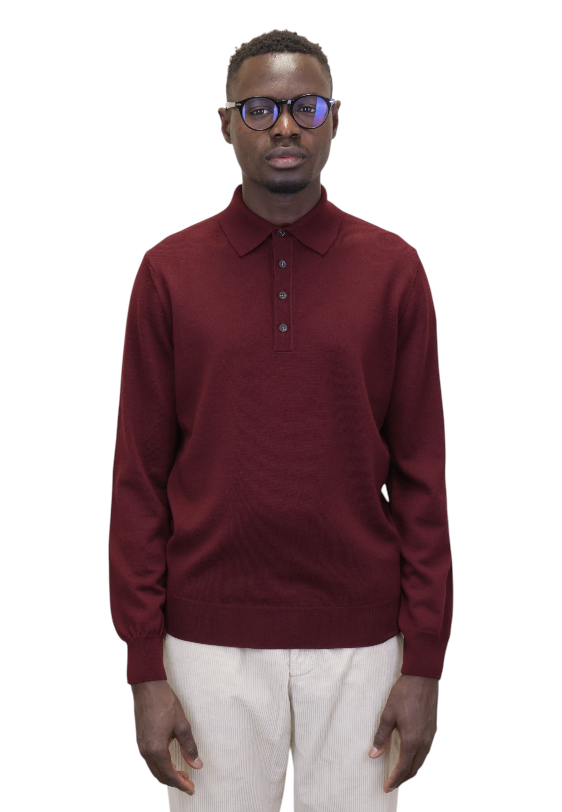 POLO A MANICA LUNGA Bordeaux Kangra