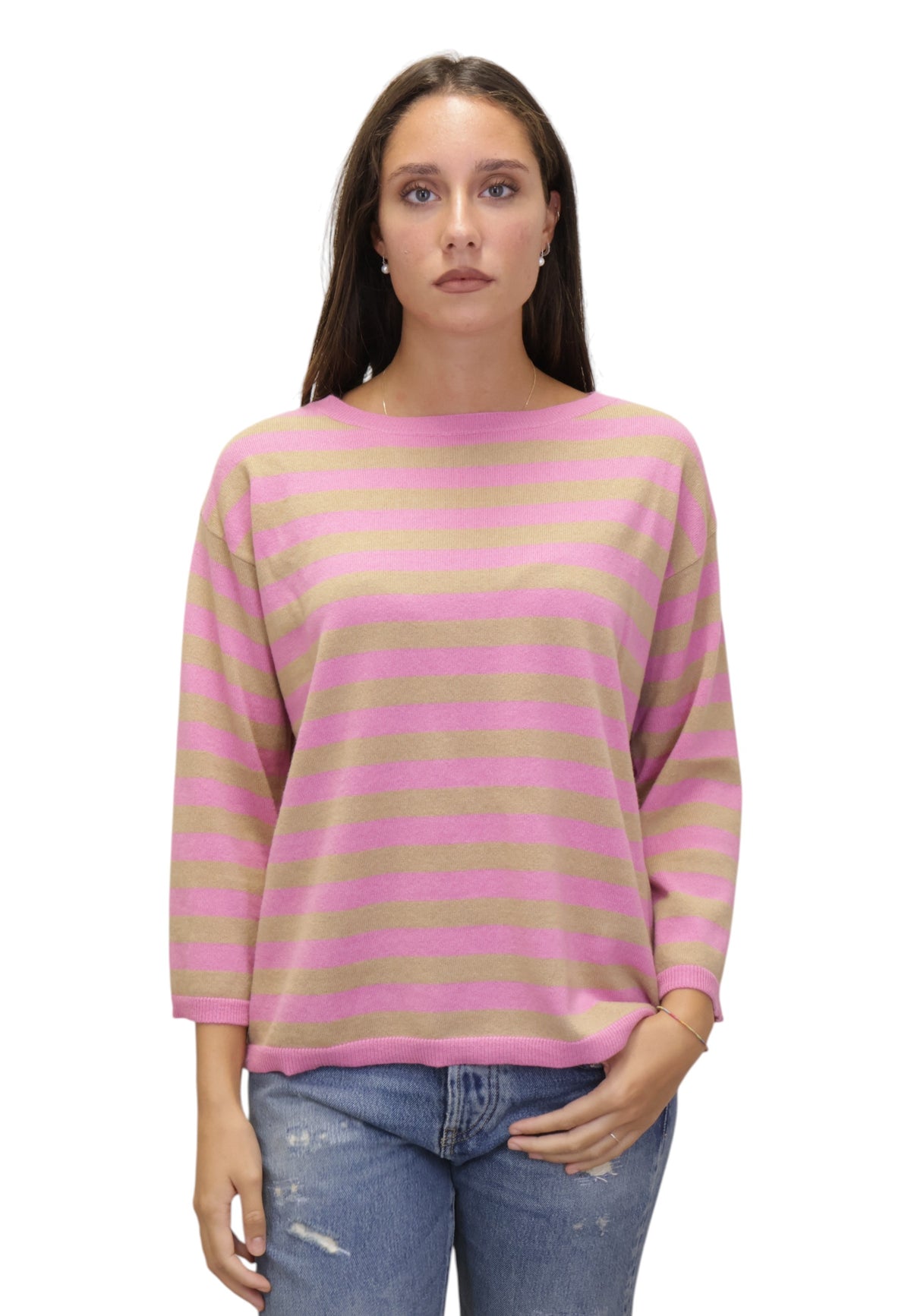 MAGLIE A GIROCOLLO Rosa Kangra