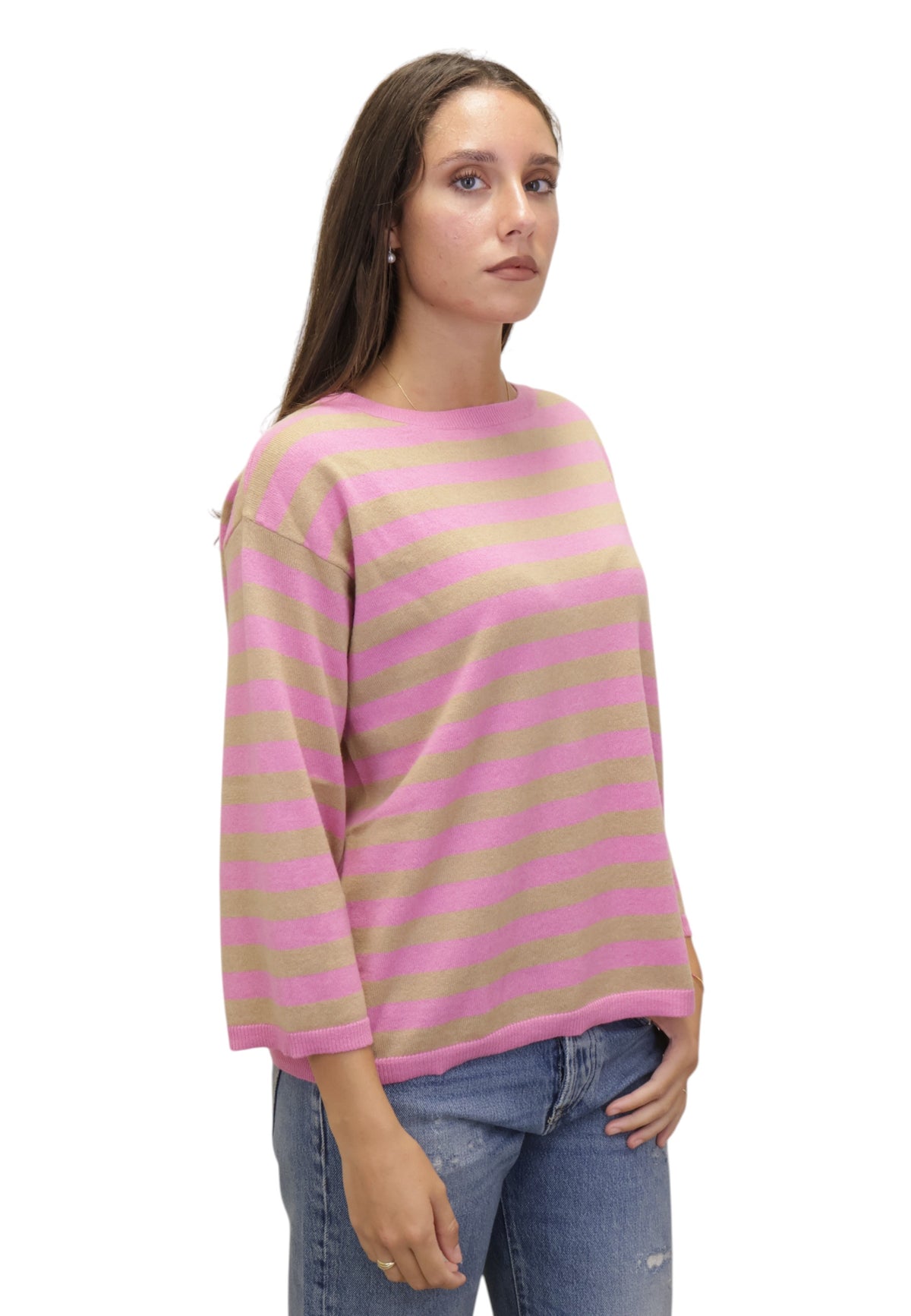 MAGLIE A GIROCOLLO Rosa Kangra