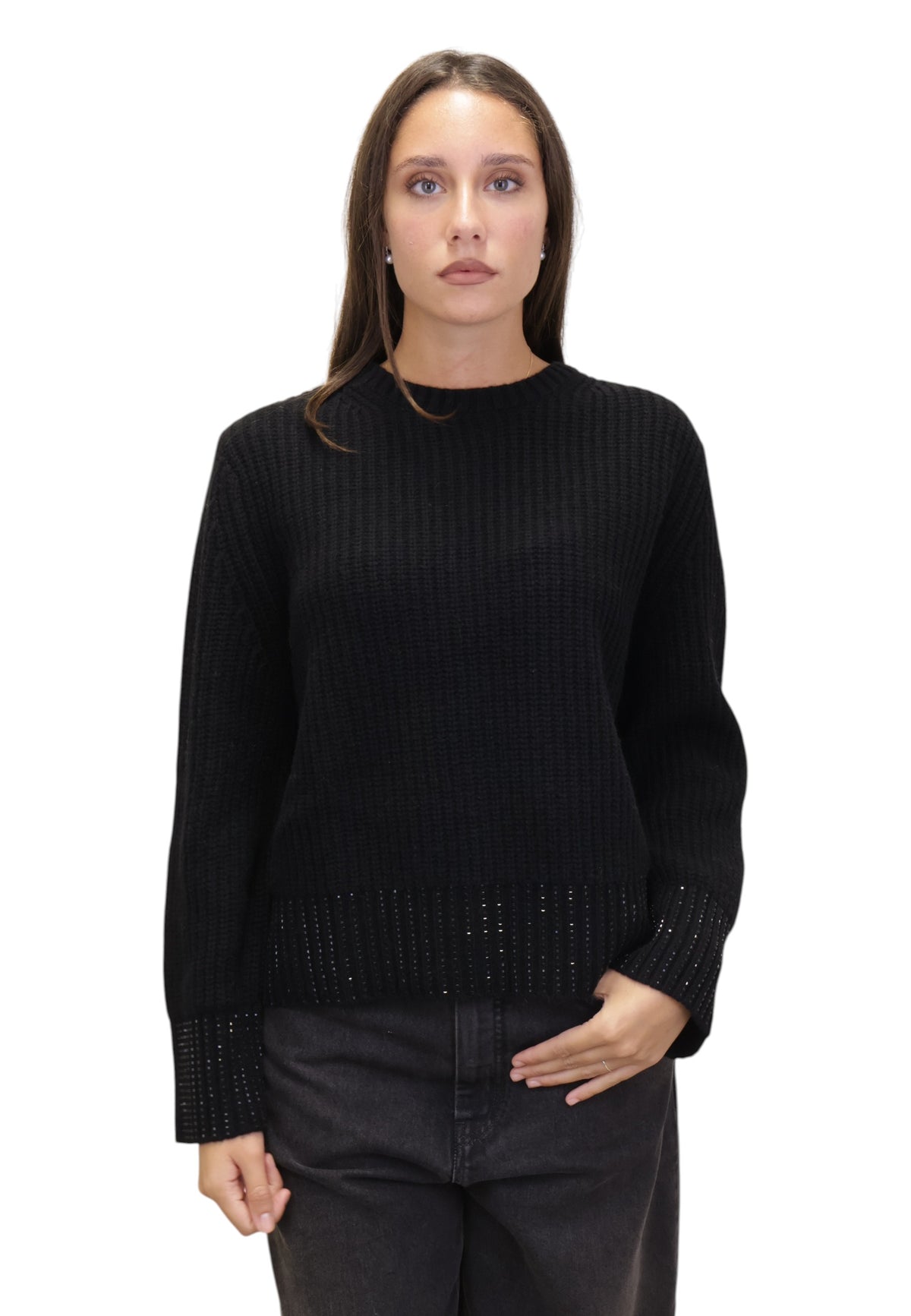 MAGLIE A GIROCOLLO Nero Kangra