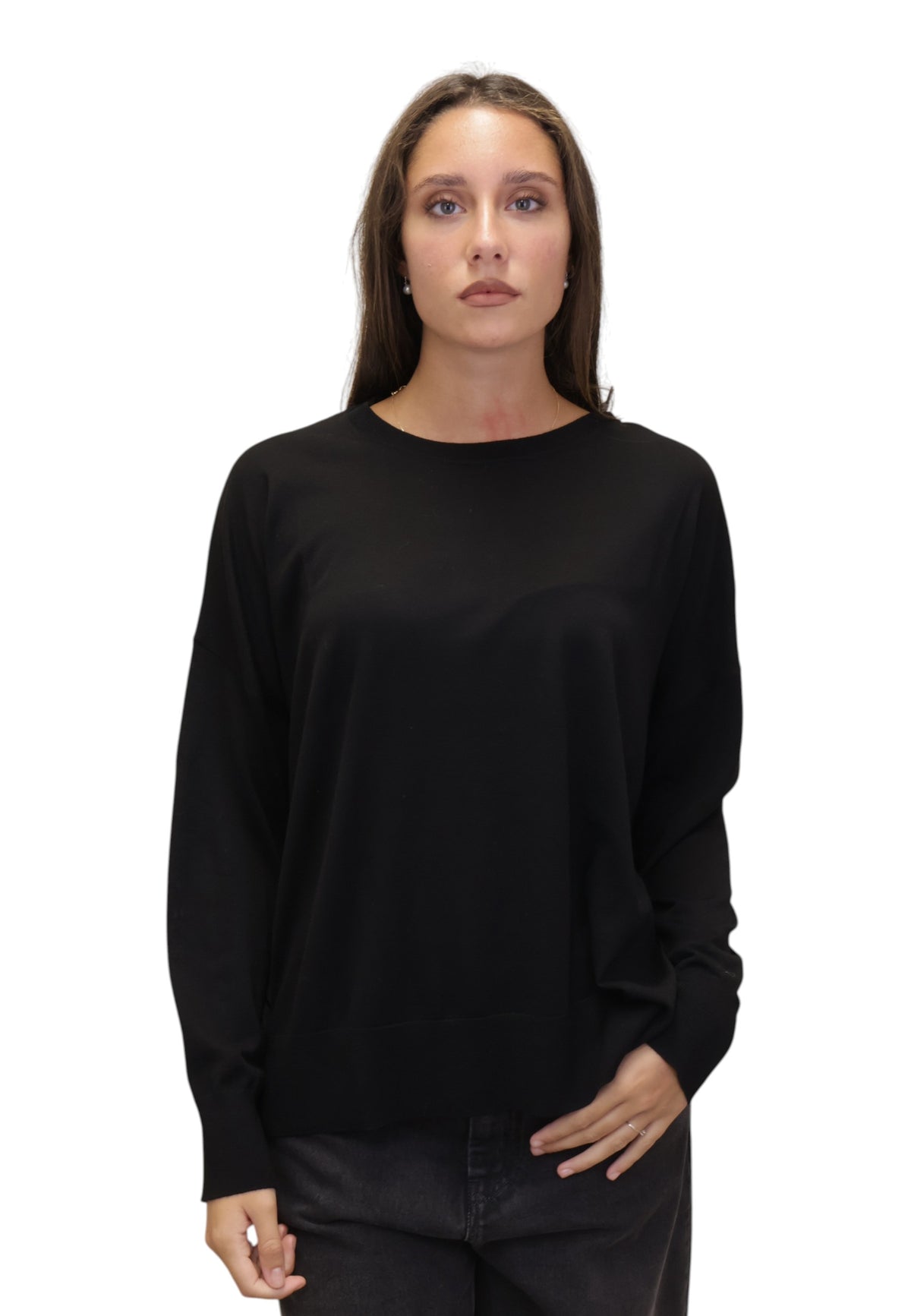 MAGLIE A GIROCOLLO Nero Kangra
