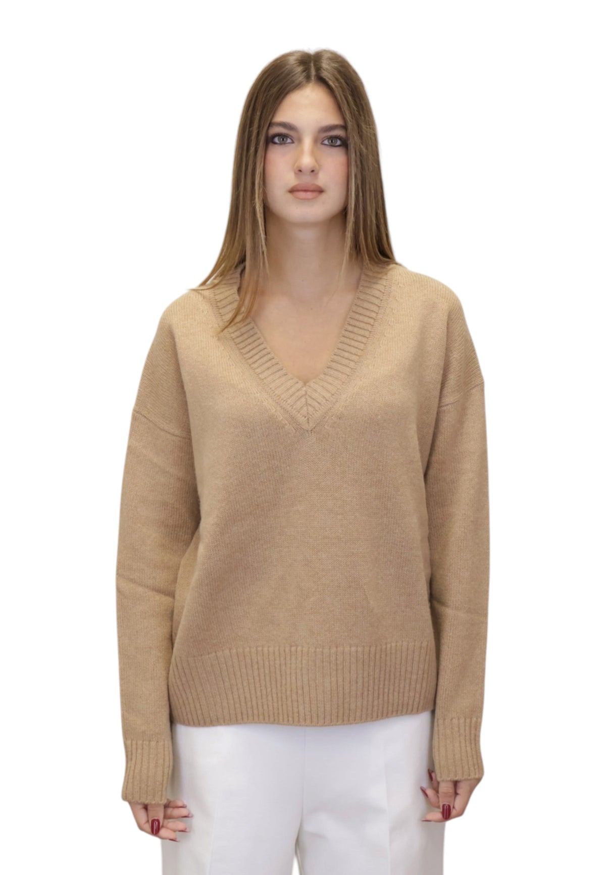MAGLIE A V Beige Skills Milano