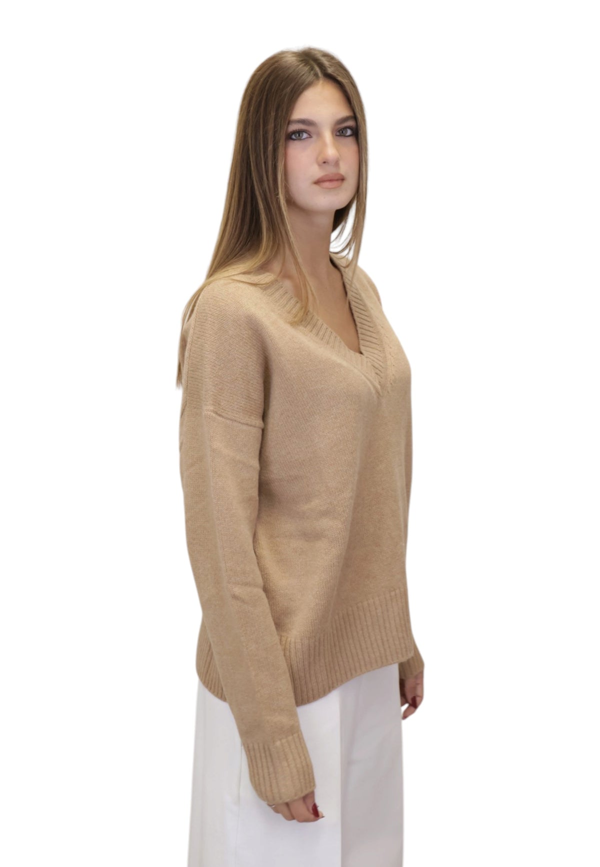 MAGLIE A V Beige Skills Milano