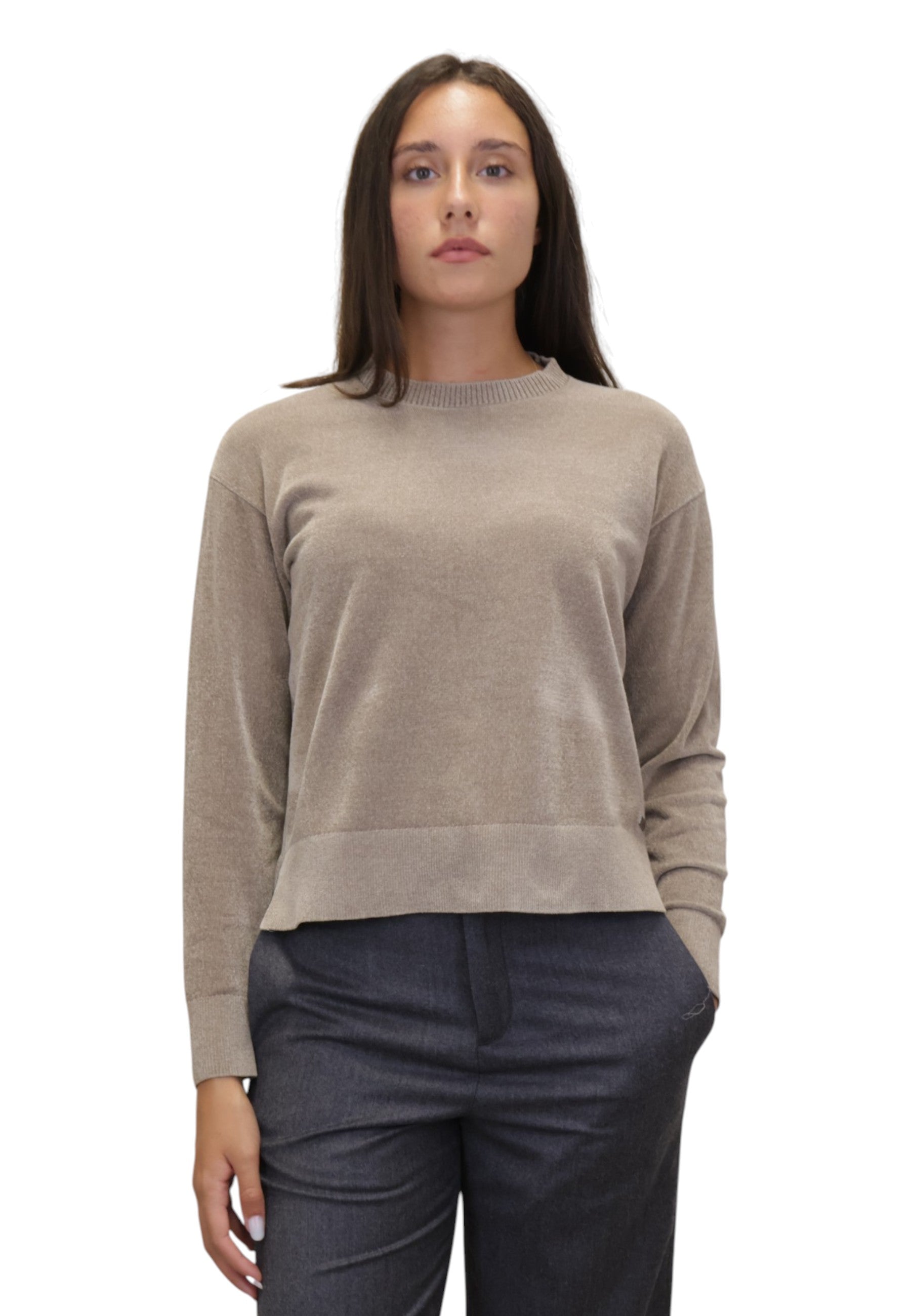 MAGLIE A GIROCOLLO Beige Rrd