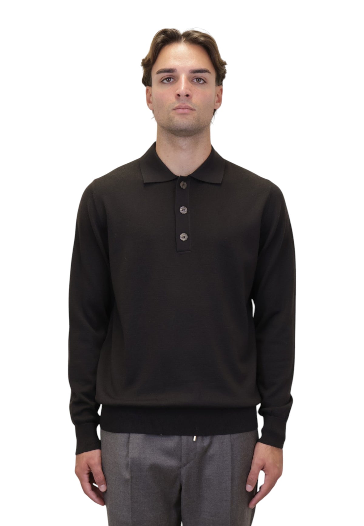POLO A MANICA LUNGA Marrone Jean Paul