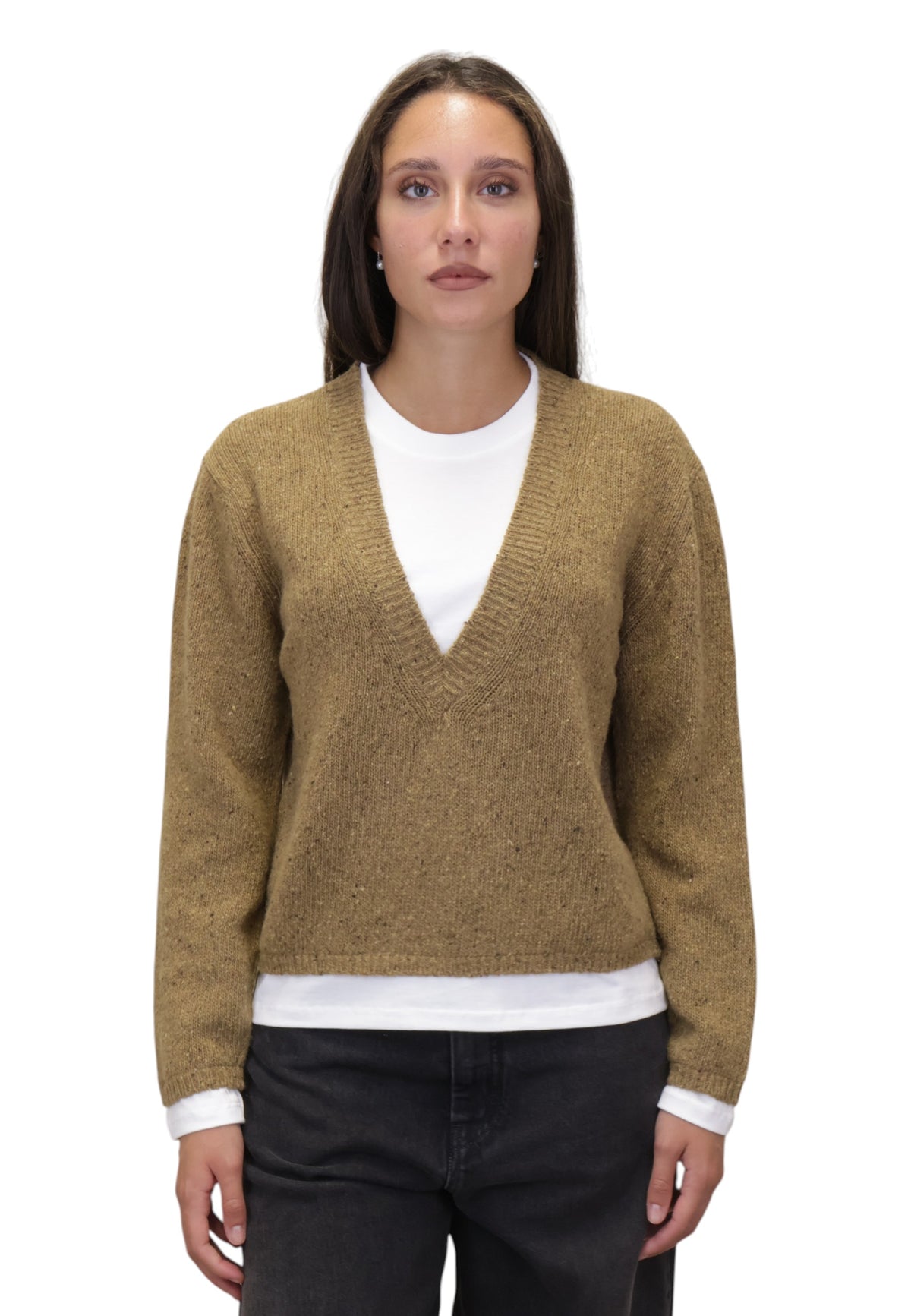 MAGLIE A V Beige Solotre