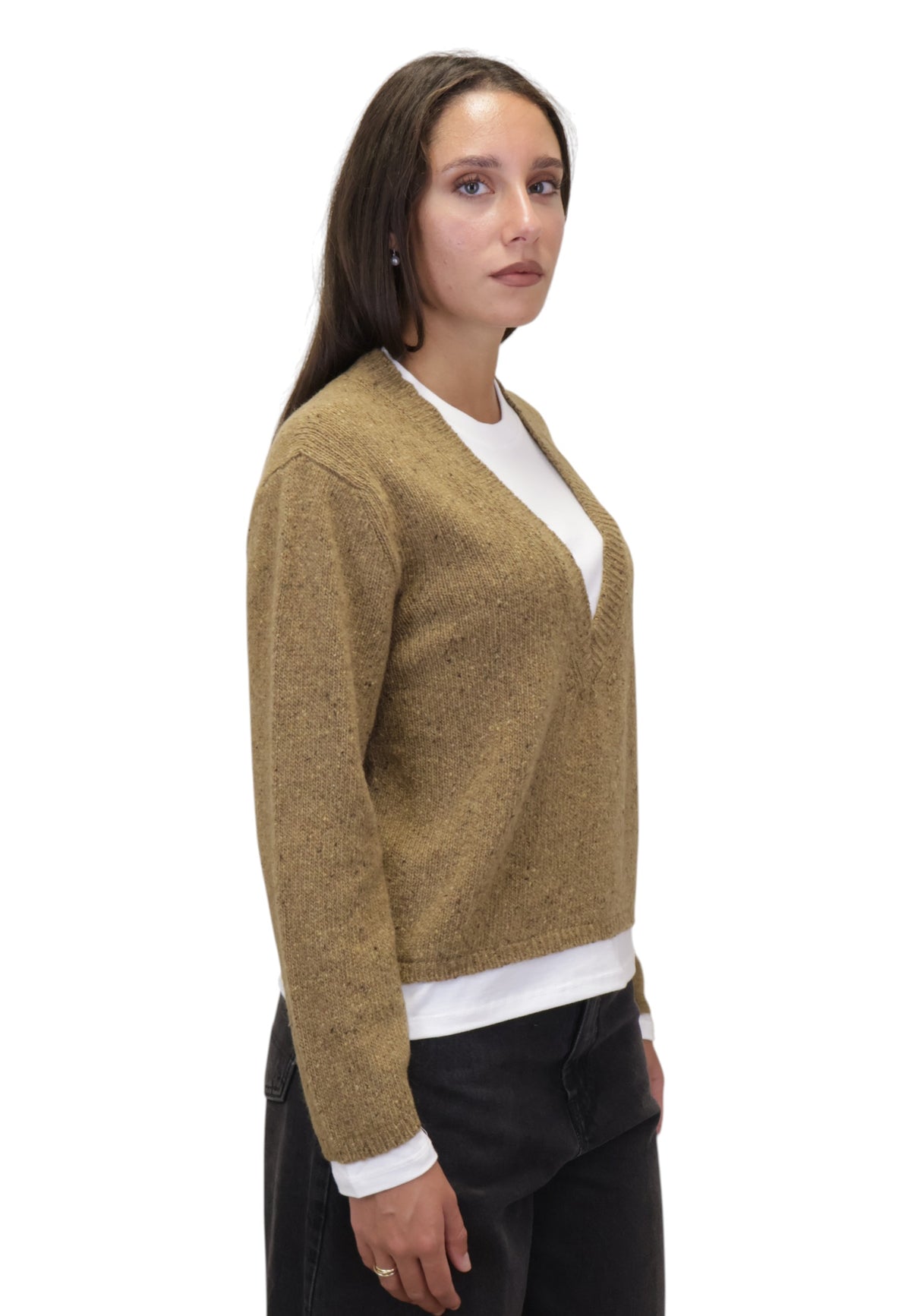 MAGLIE A V Beige Solotre