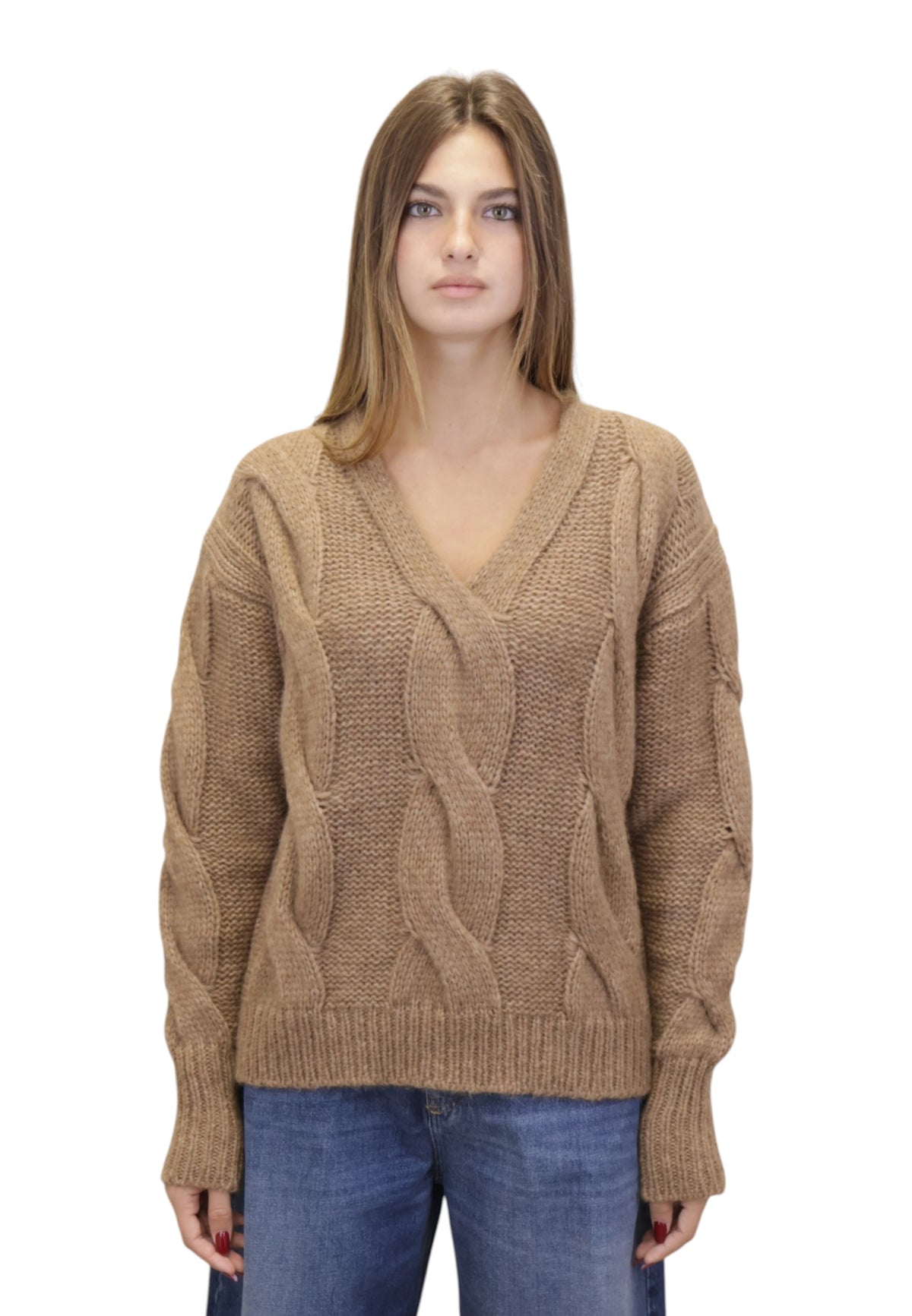 MAGLIE A V Beige Roberto Collina
