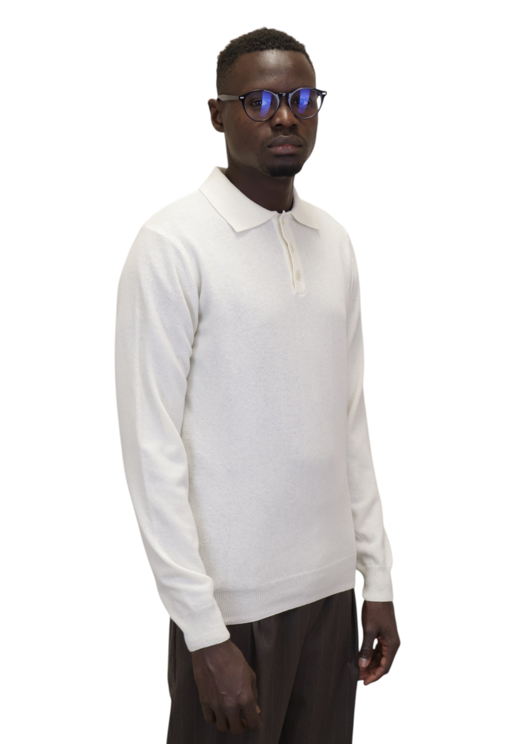 POLO A MANICA LUNGA Bianco Della Spiga
