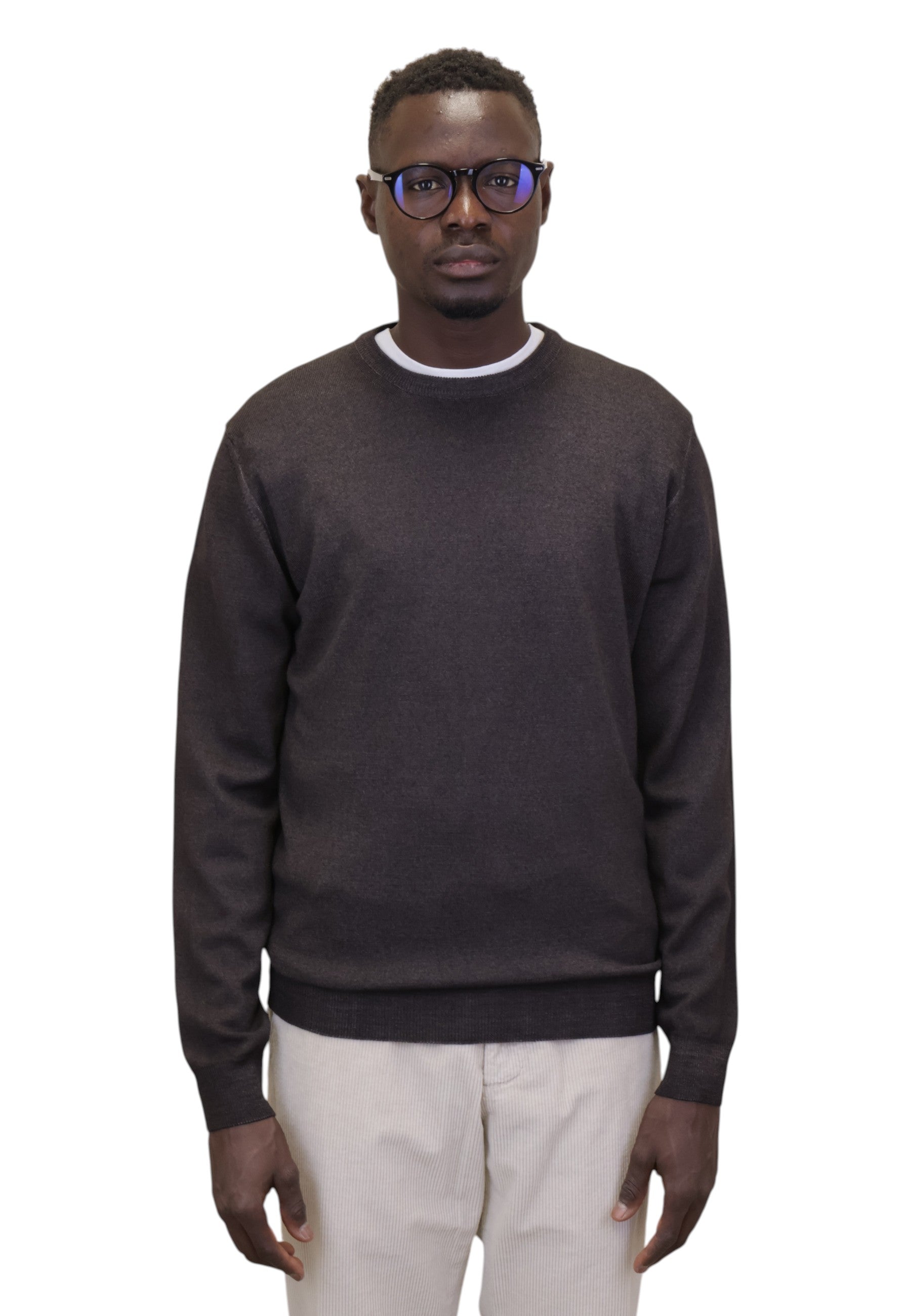 MAGLIE A GIROCOLLO Marrone Della Spiga