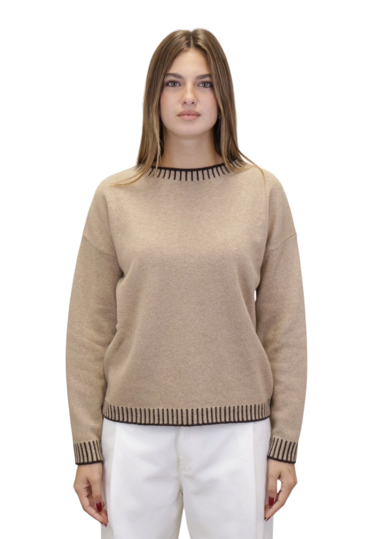 MAGLIE A GIROCOLLO Beige Hekla & Co