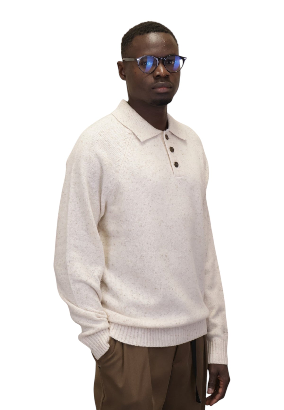 POLO A MANICA LUNGA Panna Mc2 Saint Barth