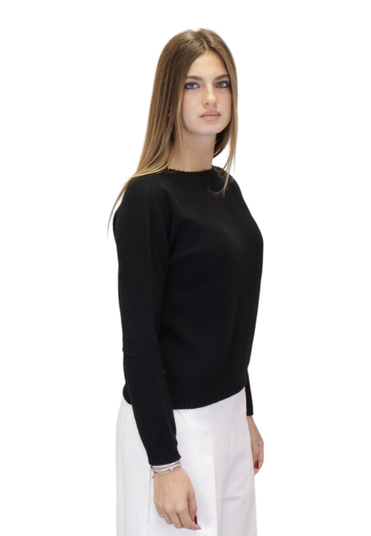 MAGLIE A GIROCOLLO Nero Riviera Cashmere