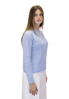 MAGLIE A GIROCOLLO Celeste Riviera Cashmere