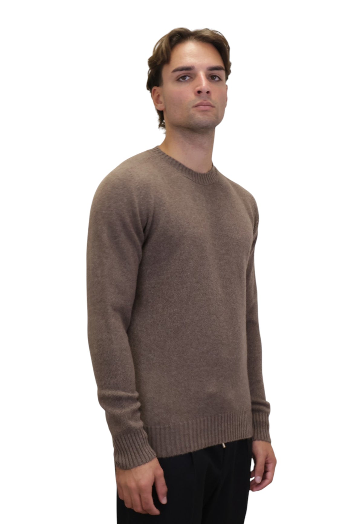 MAGLIE A GIROCOLLO Marrone Riviera Cashmere