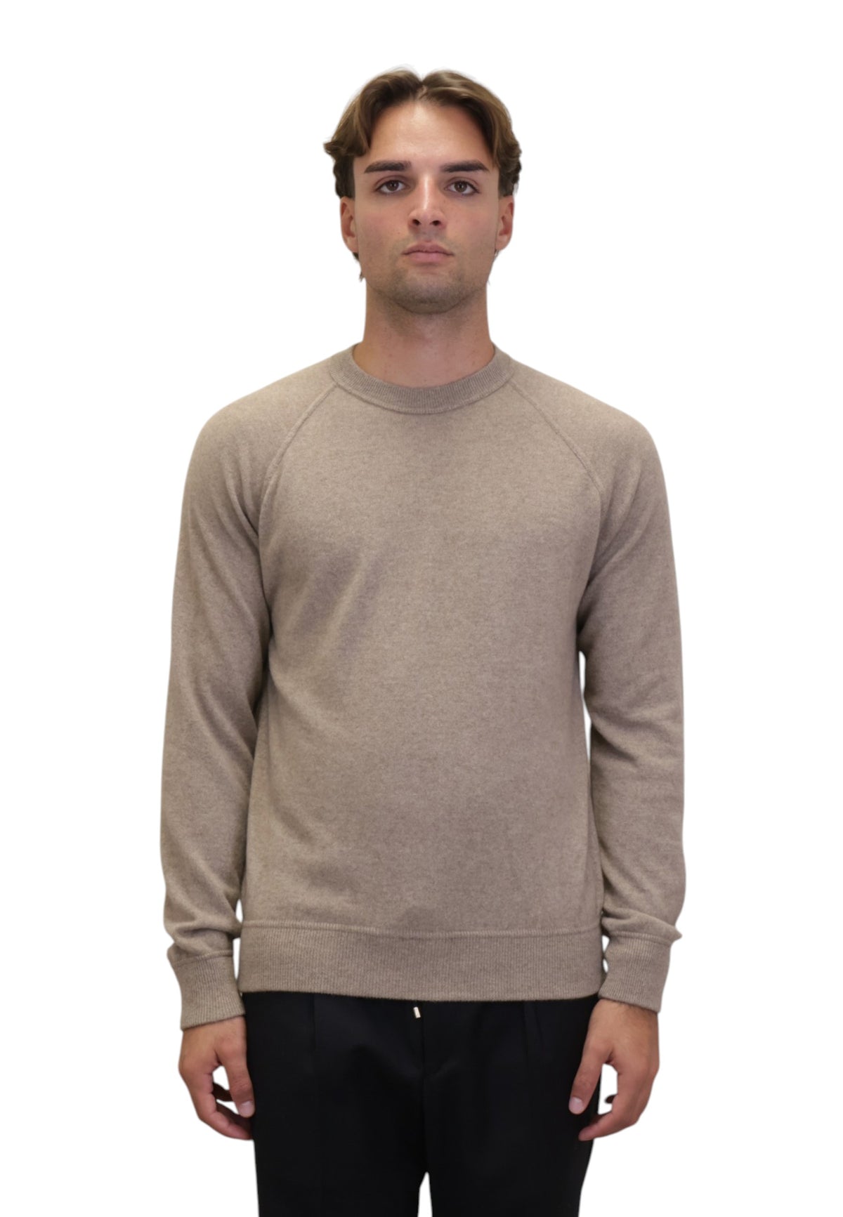 FELPE A GIROCOLLO Marrone Riviera Cashmere