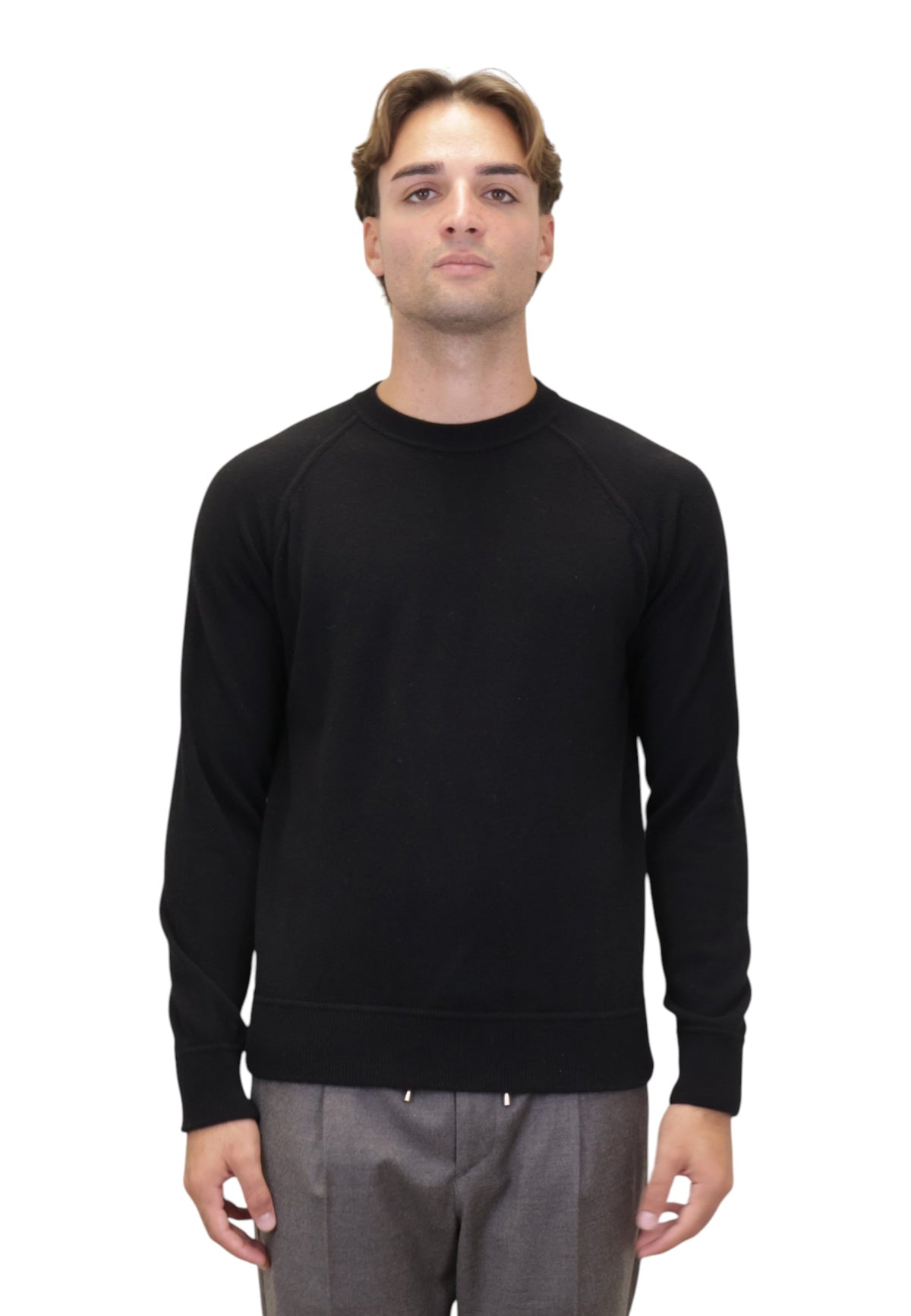 FELPE A GIROCOLLO Nero Riviera Cashmere
