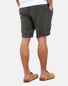 BERMUDA IN LINO 40 WEFT CON COULISSE - W893 VERDE MILITARE - 10Decimi