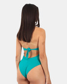 BREASTED HALTER ONE PIECE SWIMSUIT - 59 TEAL GREEN - 10Decimi