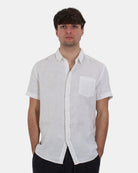camicia 40 weft a mezza manica con taschino - 40w441 bianco - 10Decimi