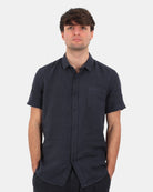 camicia 40 weft a mezza manica con taschino - w1738 blu - 10Decimi