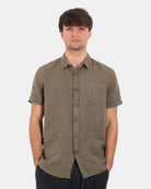 camicia 40 weft a mezza manica con taschino - w2359 verde salvia - 10Decimi