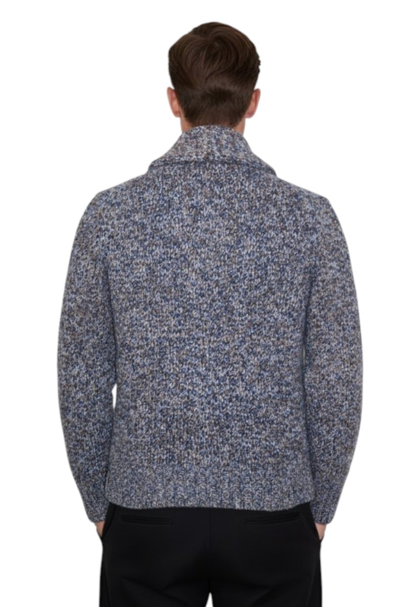 cardigan con collo sciallato - 319 indaco - 10Decimi