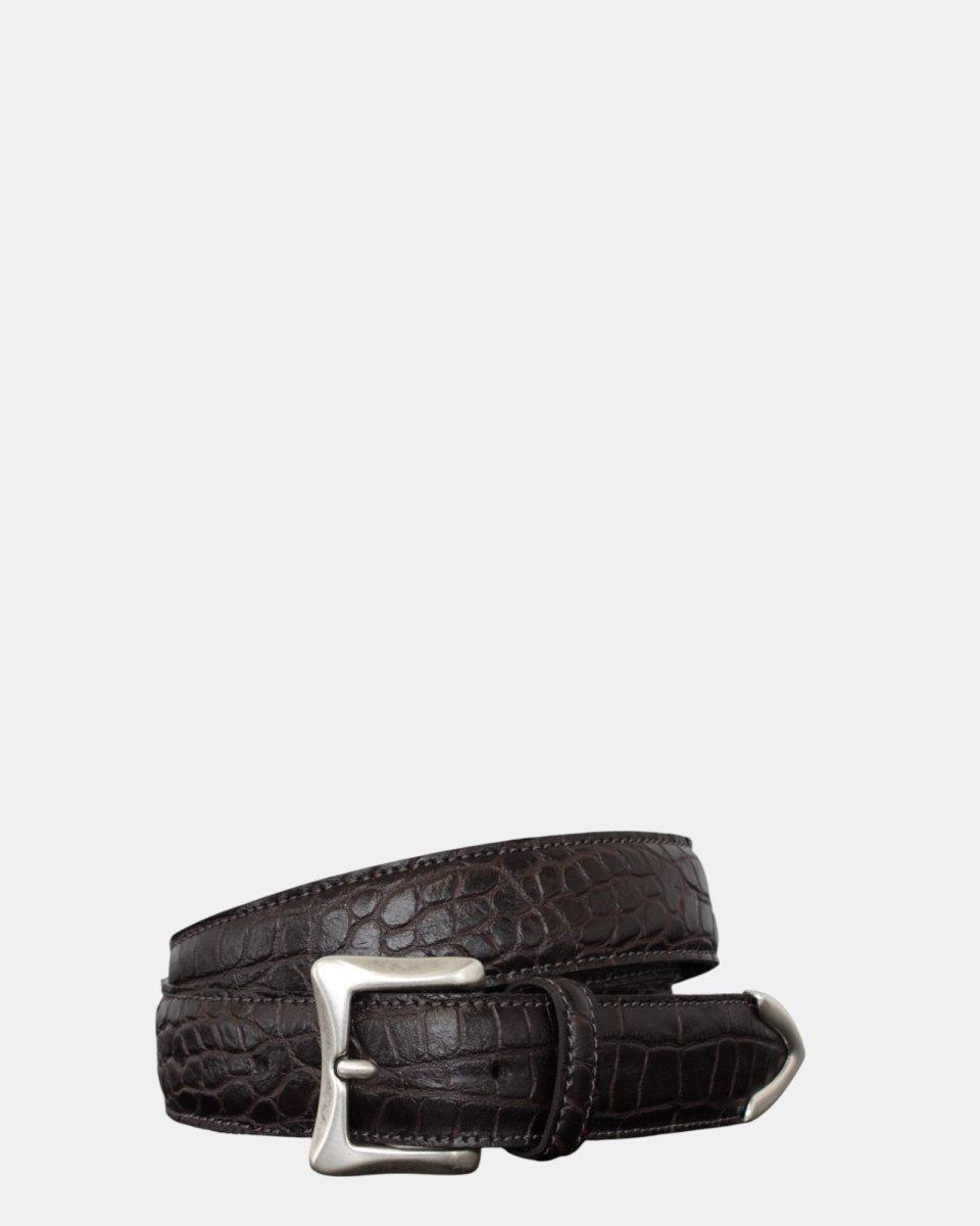 CINTURA IN PELLE ALBERTO LUTI - MORO - 10Decimi