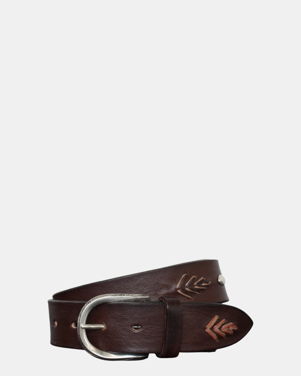 CINTURA IN PELLE ALBERTO LUTI - MORO - 10Decimi