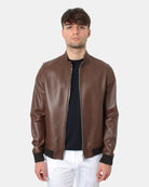 giacca in pelle emanuele curci mod. anlilina capri - caffè - 10Decimi