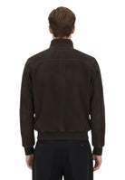 giacca in pelle mod. monet dk rev - marrone/verde - 10Decimi